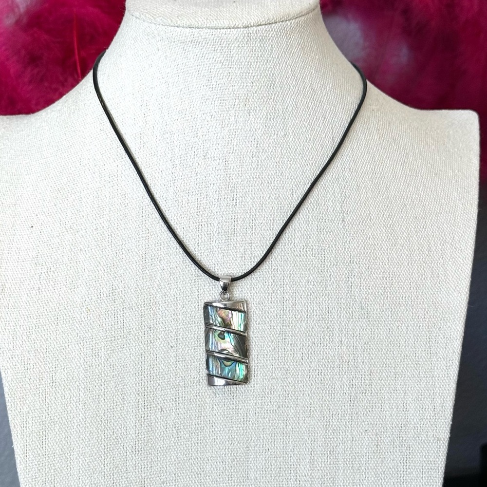 Striped Abalone Modern Necklace